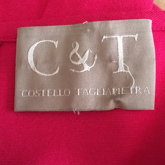 C& T COSTELLO TAGLIAPIETRA NWOT RED ASYMMETRIC SIDE RUCHED DRESS GORGEOUS ON - Picture 3 of 6